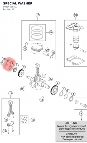 Diagram preview: SPECIAL WASHER (90236015001)
