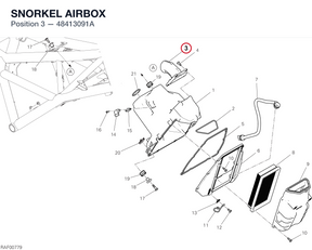 SNORKEL AIRBOX 48413091A diagram position
