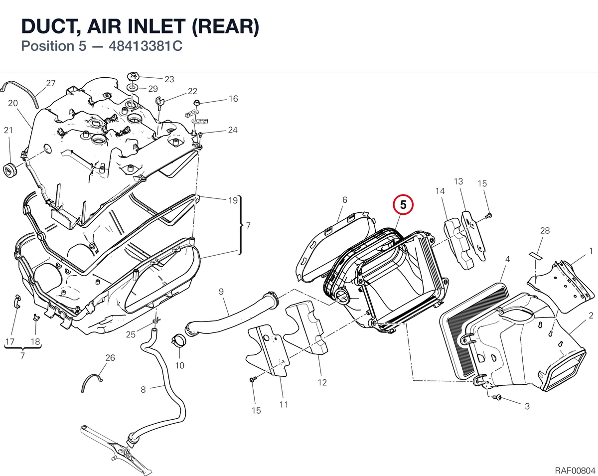 DUCT, AIR INLET (REAR) 48413381C diagram position