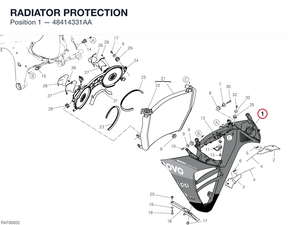 RADIATOR PROTECTION 48414331AA diagram position