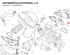 AIR MANIFOLD EXTERNAL L.H. 48420751B diagram position