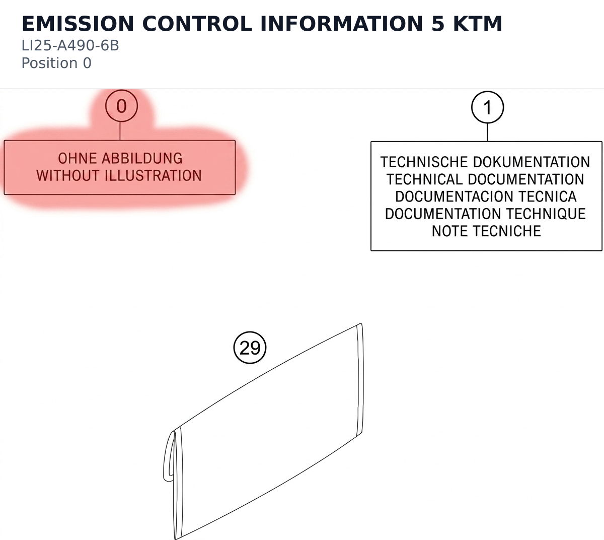 Diagram preview: EMISSION CONTROL INFORMATION 5 KTM (LI25-A490-6B)