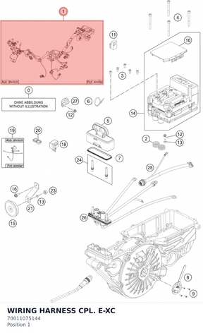 Diagram preview: WIRING HARNESS CPL. E-XC (70011075144)