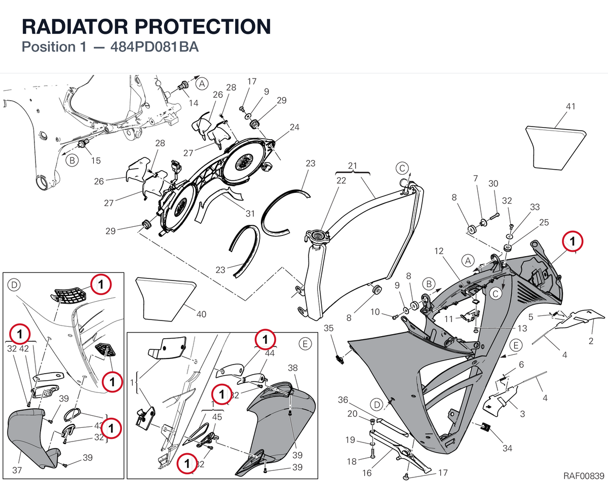 RADIATOR PROTECTION 484PD081BA diagram position