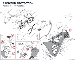 RADIATOR PROTECTION 484PD081BA diagram position