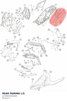 Diagram preview: REAR FAIRING L/S (6130804100028A)