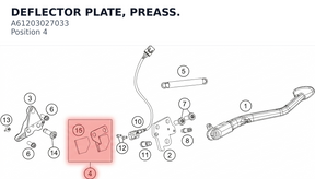 Diagram preview: DEFLECTOR PLATE, PREASS. (A61203027033)