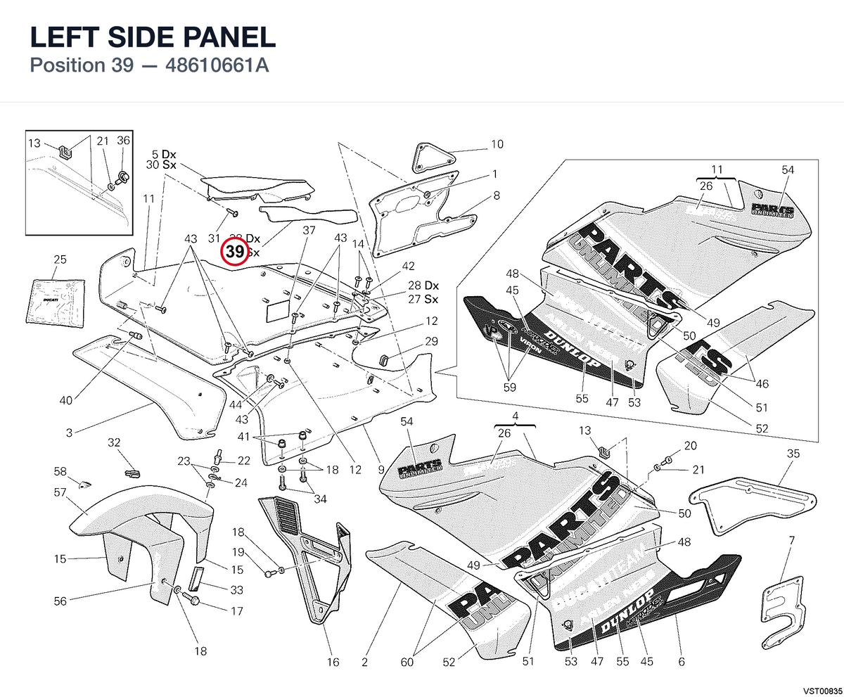 LEFT SIDE PANEL 48610661A diagram position
