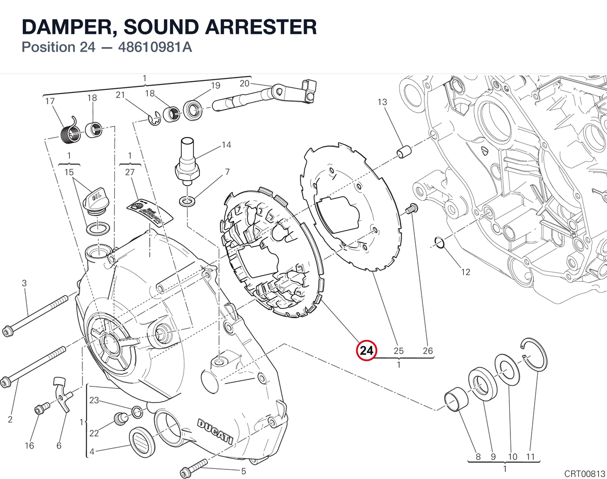 DAMPER, SOUND ARRESTER 48610981A diagram position