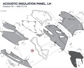 ACOUSTIC INSULATION PANEL, LH 48611171A diagram position