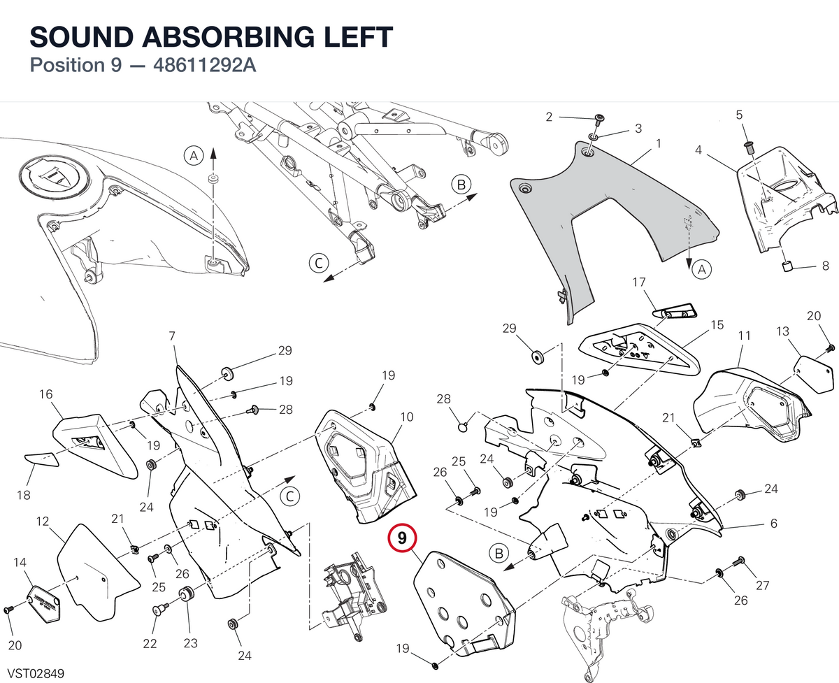 SOUND ABSORBING LEFT 48611292A diagram position