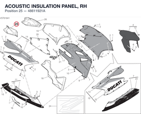 ACOUSTIC INSULATION PANEL, RH 48611921A diagram position