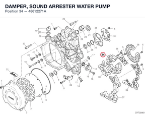 DAMPER, SOUND ARRESTER WATER PUMP 48612271A diagram position
