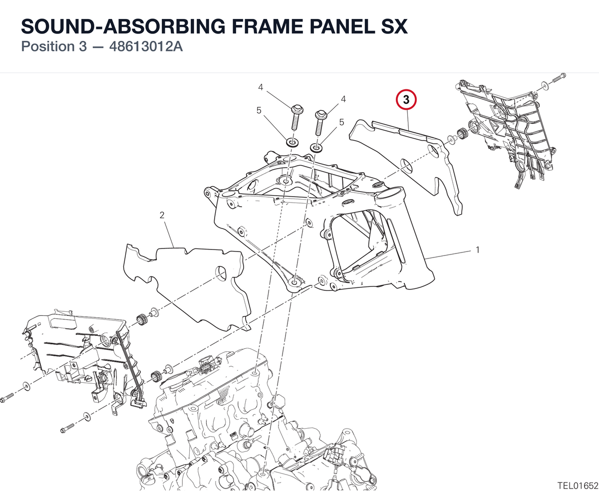 SOUND-ABSORBING FRAME PANEL SX 48613012A diagram position