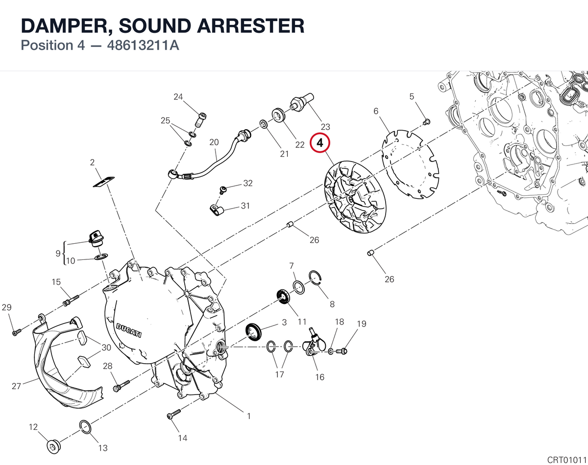 DAMPER, SOUND ARRESTER 48613211A diagram position