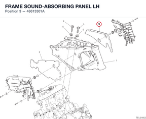 FRAME SOUND-ABSORBING PANEL LH 48613301A diagram position