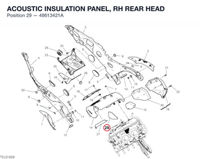ACOUSTIC INSULATION PANEL, RH REAR HEAD 48613421A diagram position