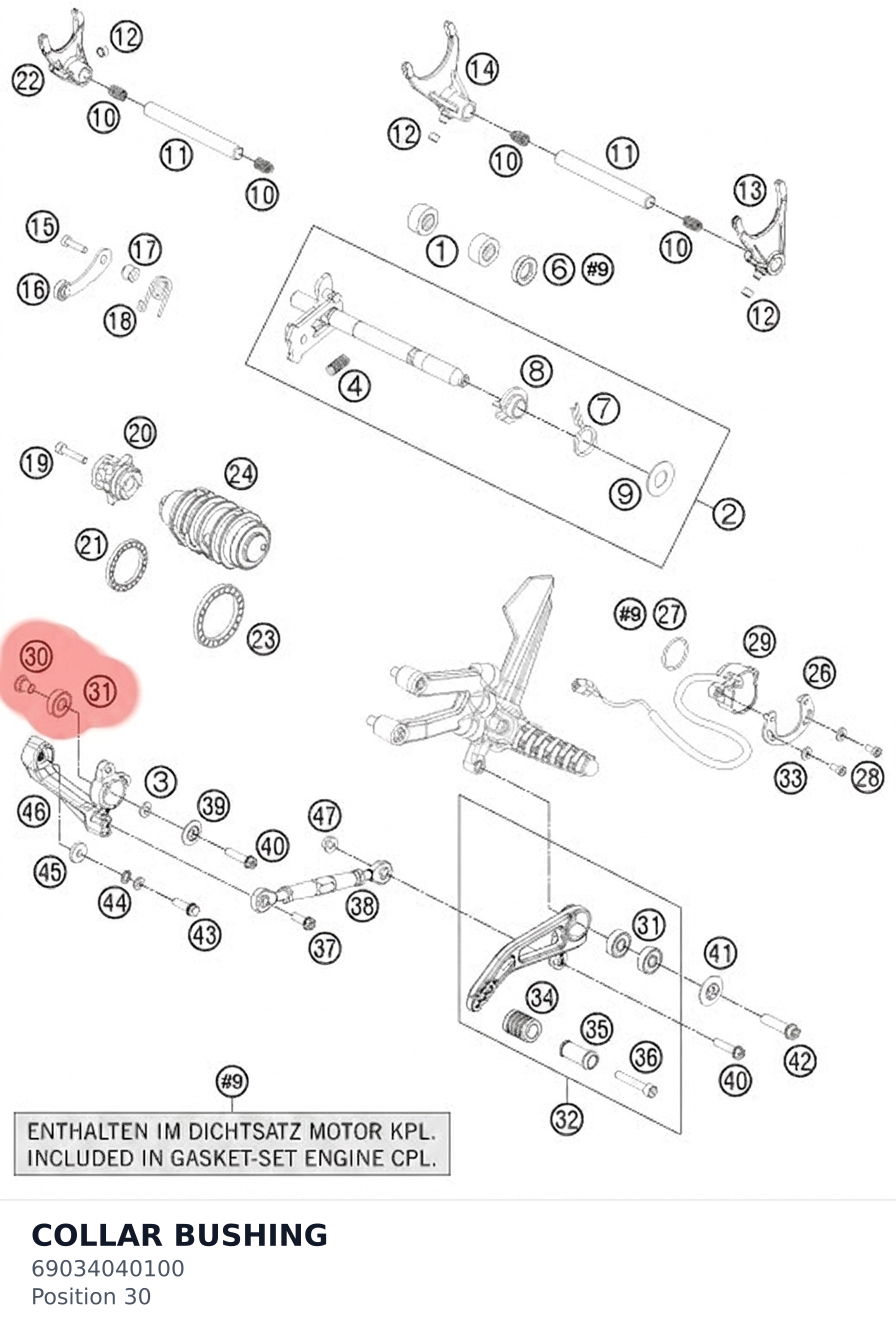 Diagram preview: COLLAR BUSHING (69034040100)