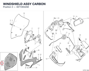 WINDSHIELD ASSY CARBON 48710652AB diagram position