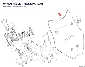 WINDSHIELD TRANSPARENT 48711161B diagram position