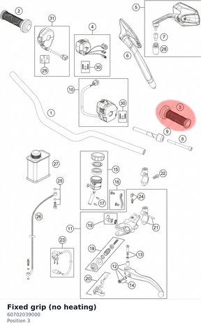 Diagram preview: Fixed grip (no heating) (60702039000)