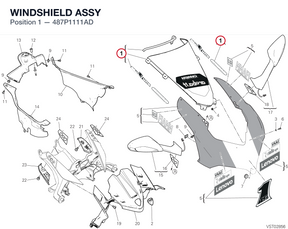 WINDSHIELD ASSY 487P1111AD diagram position