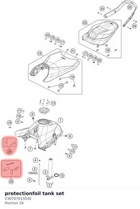 Diagram preview: protectionfoil tank set (C90707013040)
