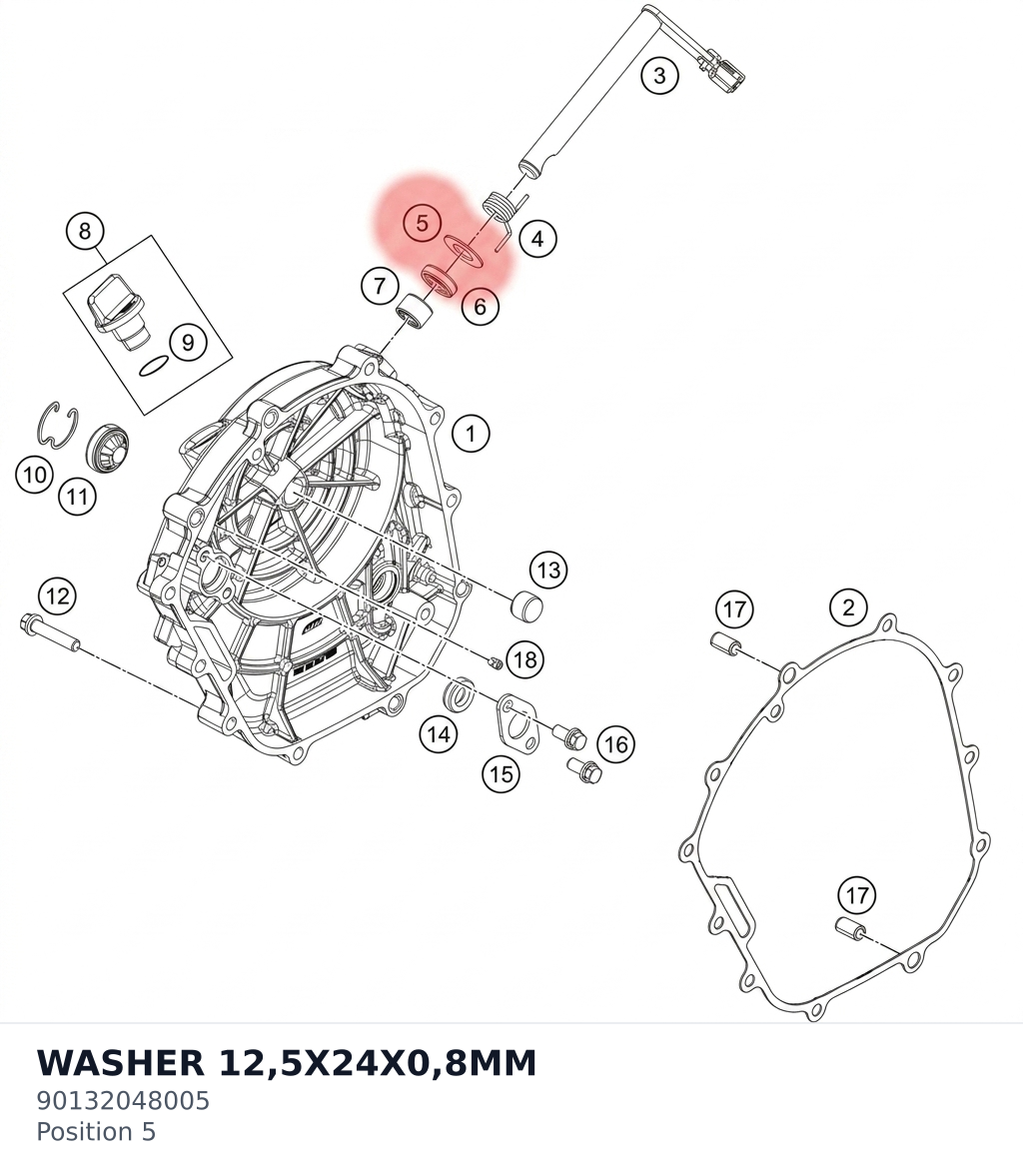 Diagram preview: WASHER 12,5X24X0,8MM (90132048005)