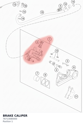 Diagram preview: BRAKE CALIPER (76713080000)