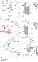 Diagram preview: Pre-formed hose radiator (A62635024010)