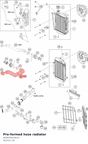 Diagram preview: Pre-formed hose radiator (A62635024010)