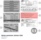 Diagram preview: Noise emission sticker USA (LI21-761-13)