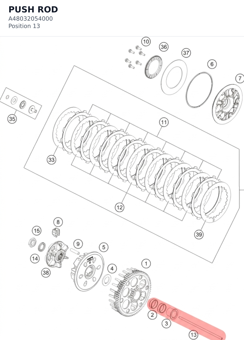 Diagram preview: PUSH ROD (A48032054000)