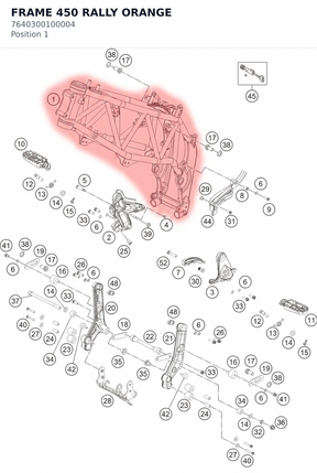 Diagram preview: FRAME 450 RALLY ORANGE (7640300100004)