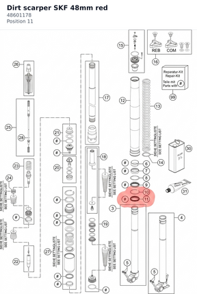 Diagram preview: Dirt scarper SKF 48mm red (48601178)