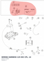 Diagram preview: WIRING HARNESS 125 EXC CPL. 14 (50311175000)