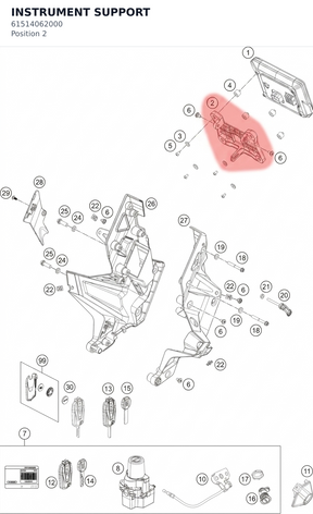 Diagram preview: INSTRUMENT SUPPORT (61514062000)