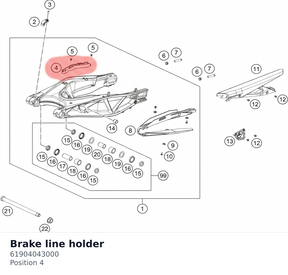 Diagram preview: Brake line holder (61904043000)