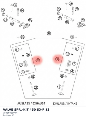 Diagram preview: VALVE SPR.-KIT  450 SX-F 13 (78936029044)