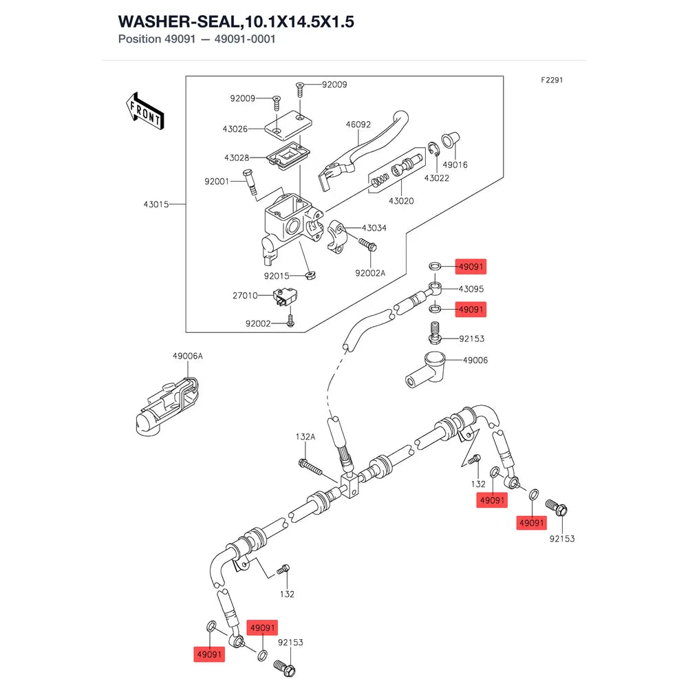Kawasaki OEM – WASHER-SEAL,10.1X14.5 product image