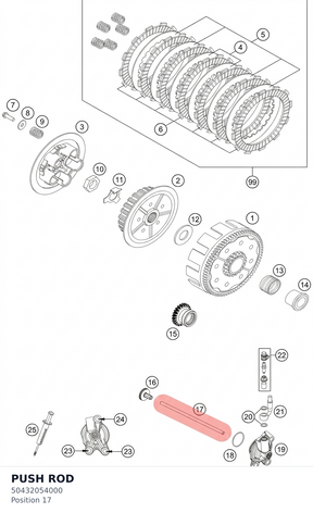 Diagram preview: PUSH ROD (50432054000)