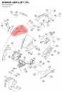 Diagram preview: MIRROR ARM LEFT CPL. (90512040044)