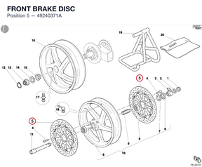 FRONT BRAKE DISC 49240371A diagram position