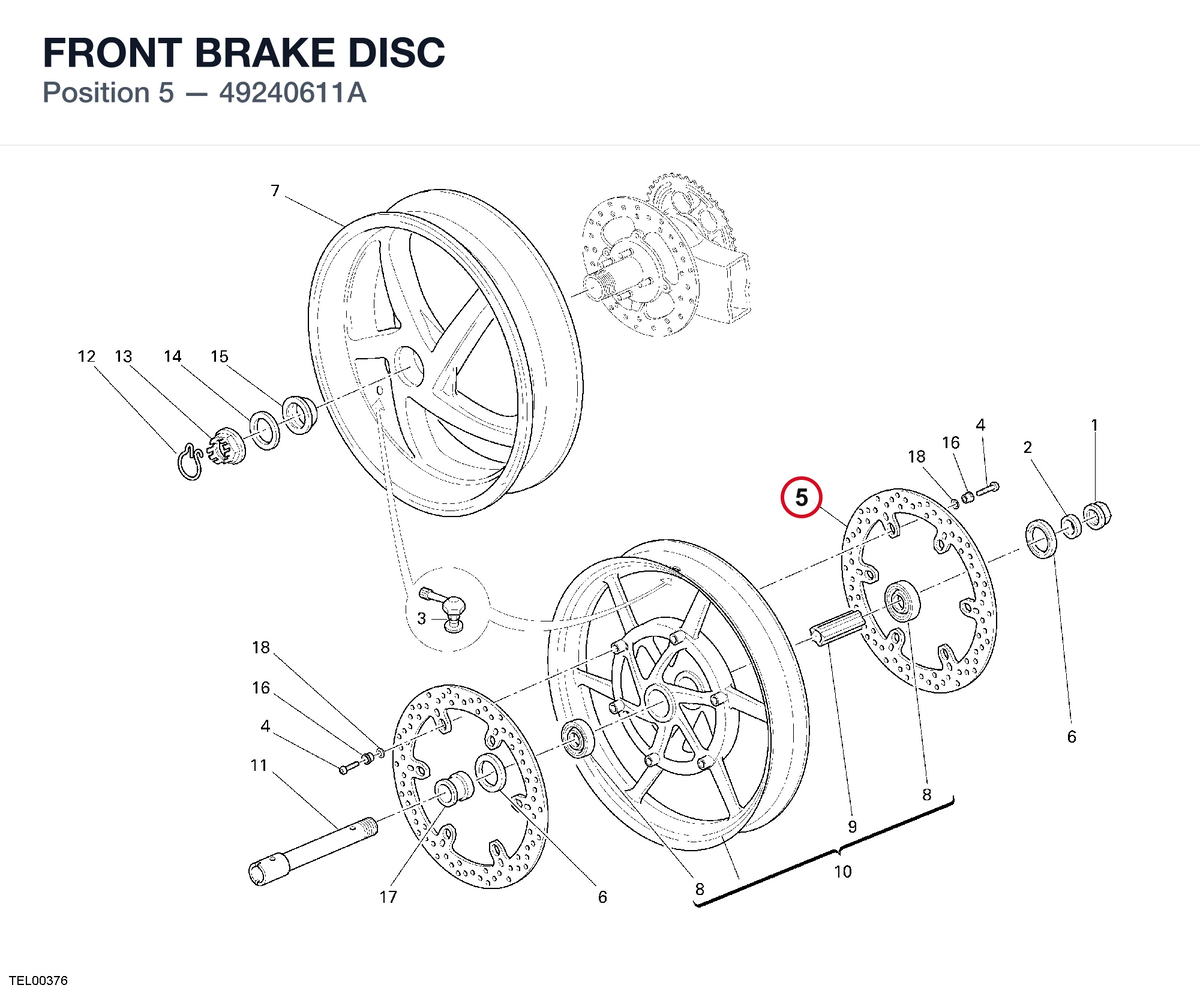 FRONT BRAKE DISC 49240611A diagram position