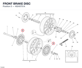 FRONT BRAKE DISC 49240751A diagram position