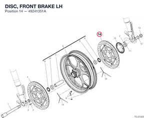 DISC, FRONT BRAKE LH 49241351A diagram position