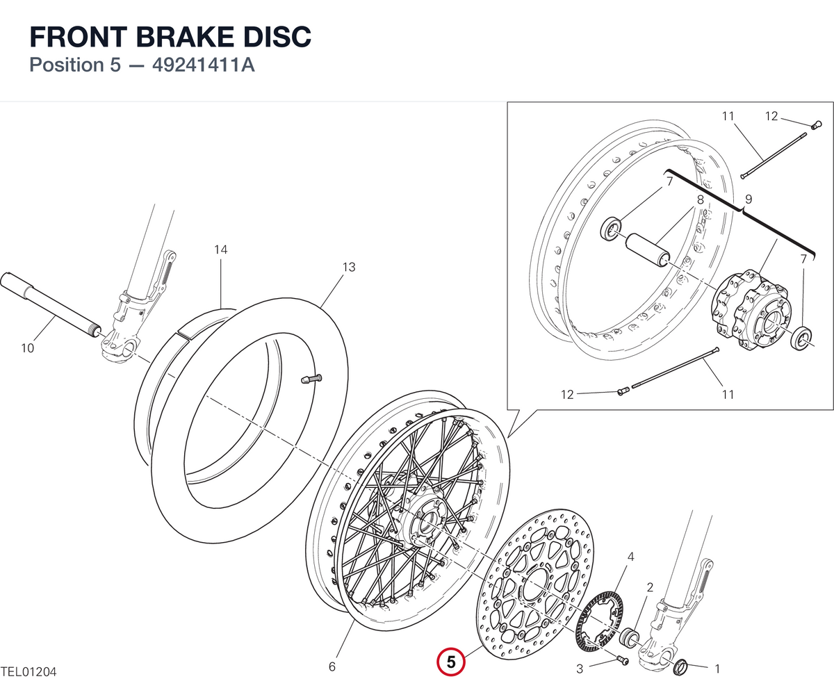 FRONT BRAKE DISC 49241411A diagram position