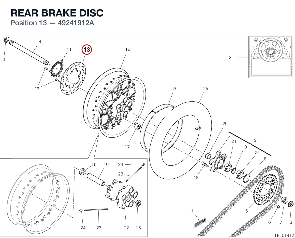 REAR BRAKE DISC 49241912A diagram position