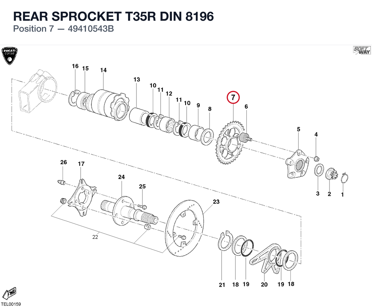 REAR SPROCKET T35R DIN 8196