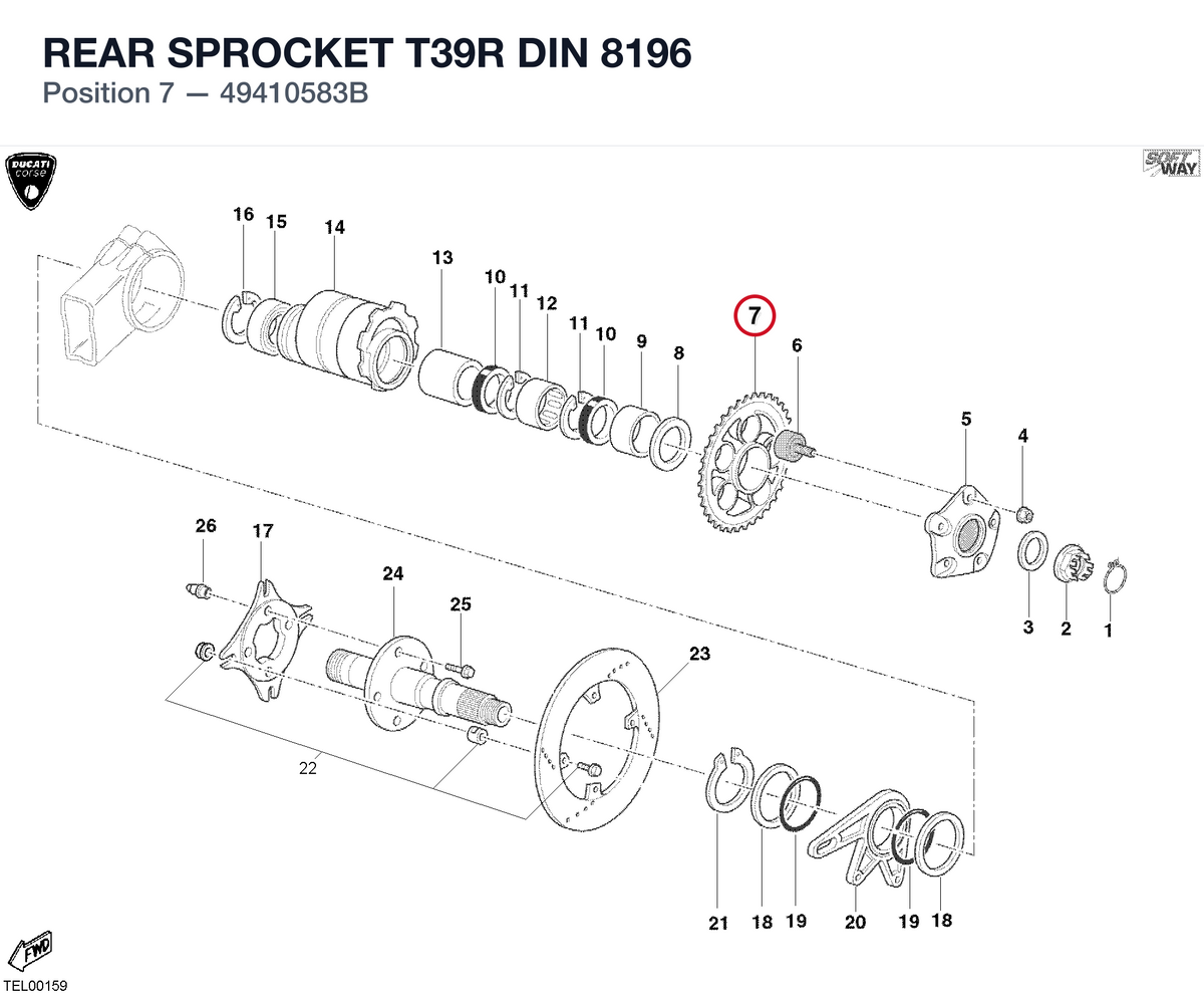 REAR SPROCKET T39R DIN 8196